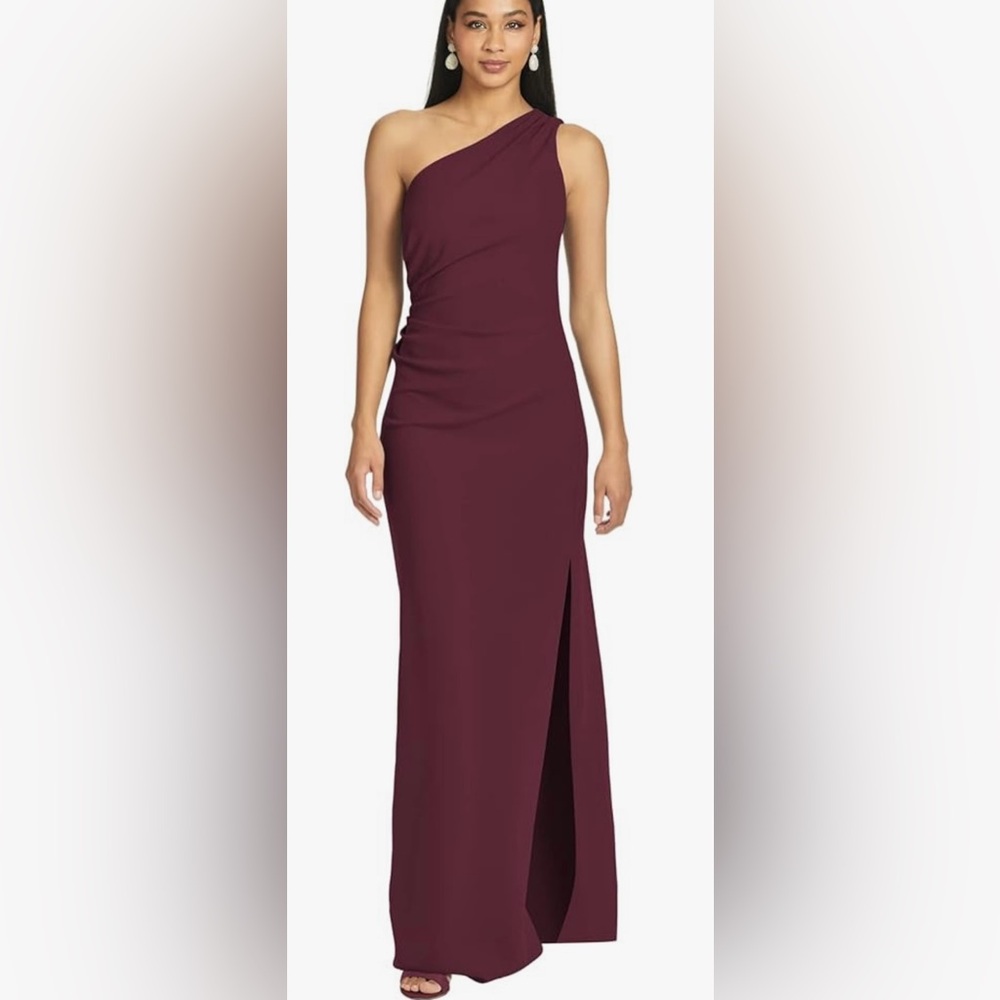 Sachin + Babi One Shoulder Wine Gown